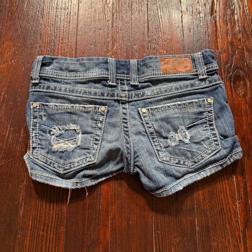 BKE Stella Denim Shorts Lot Womens 29 Blue Distressed Low Rise Stretch 8PL1025 - Picture 9 of 10